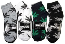 New Lot 6-12 Pairs Men Women Ankle Socks Casual Weed Leaf Cotton Fashion Quarter