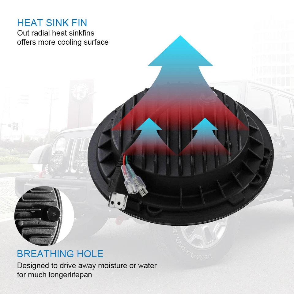 For Yamaha XS 250 600 650 750 850 1100 7"inch LED Headlight Angle Eye Hi-Lo DRL Foto 4 de 4