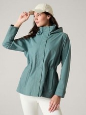 Athleta S Small Rainout Sutro Trench Coat Oxidized Green NEW 986278