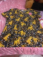 Brand New Lion King Medium Scrub Top Polyester Material