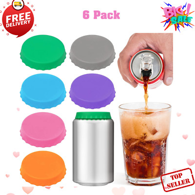 6X Silicone Soda Can Cover Top Lid Beer Beverage Juice Can Cover Drink Protector