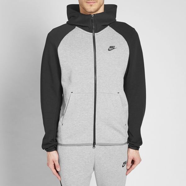 NEW Nike Sportswear Tech Fleece Men's Full-Zip Hoodie - Heather Grey/Black - XL | eBay