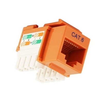 Eagle Cat6 Keystone RJ-45 Insert Orange Connector Jack Module Network 8P8C
