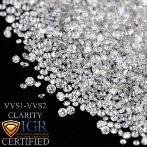 CERTIFICADO Redondo Fancy White-F/G VVS 100% Lote al por mayor de diamantes... - Imagen 1 de 4