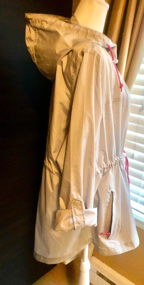 Погода укротитель женщин с капюшоном серый розовый Packable куртка ветровка парка XL - Изображение 4 из 4