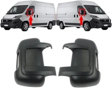 Fiat Ducato 2006-2020 Short Arm Wing Mirror Covers Black Left & Right Side Pair