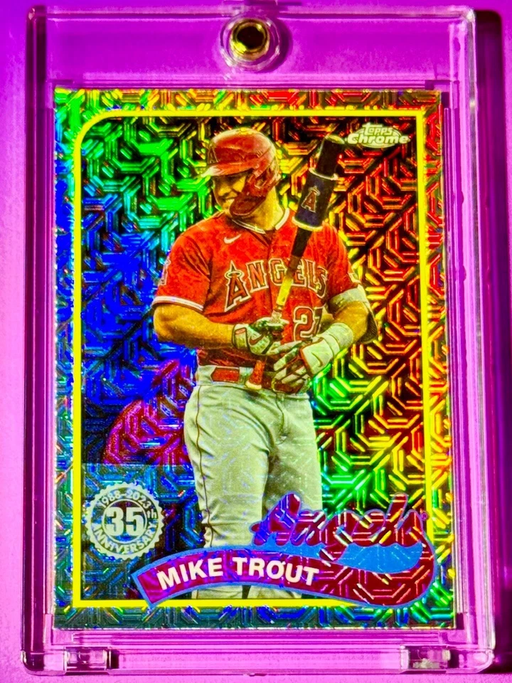 Mike Trout RARE CHROME MOJO REFRACTOR TOPPS CHROME SPECIAL 35TH ANNIVERSARY MINT - Image 3 of 4
