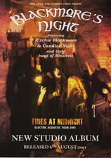 Ritchie Blackmore Blackmore's Night - 2001 UK live tour flyer - of Deep Purple
