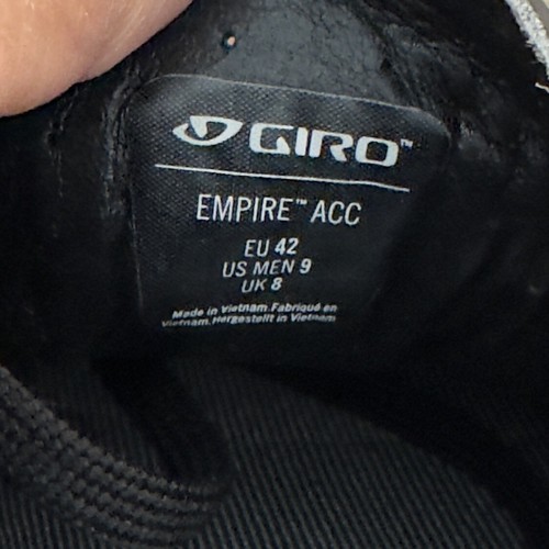 Giro Empire ACC Mens 42 or 9 Road Cycling Shoes Carbon Lace Black/White - Picture 9 of 10