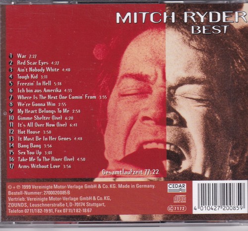 ZOUNDS - MITCH RYDER - War - Best - audiophile CD 1999 - Bild 2 von 2