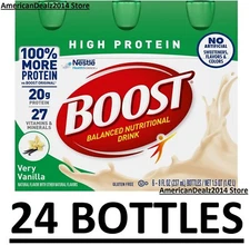 BOOST High Protein Nutritional Drink, Very Vanilla 8 fl. oz CHOOSE 6 or 24 Count