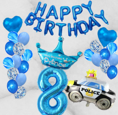 Polizei Geburtstag Luftballon Deko Riesenballon Zahl Party Dekoration Blau Junge