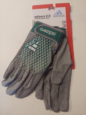 Adidas Adizero Batting gloves 2.0 Sz M. Pittards leather palm. New. Green,Gray