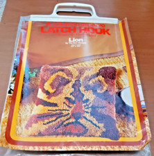 VINTAGE Columbia Minerva LATCH HOOK KIT "LION" With Yarn PACKAGE OPEN