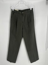 WHITE STAG women's classic khakis pants NWT sz 12 ave straight leg pleated green