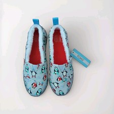  Brand New Youth TOMS Alpargata Gray Fur Lined Penguins Slip On Shoes Size 3