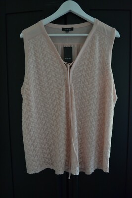 $48 Tunic Lace Tank Cami Top Verve Ami Blouse Pink Rayon Blend  Plus Size 1X