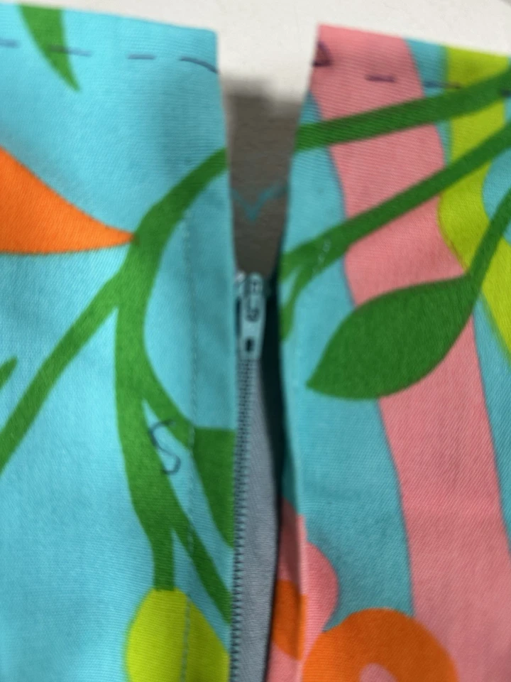 60s Floral Flower Power Mod Vintage Ruffled Shirt Medium - Image 3 of 4