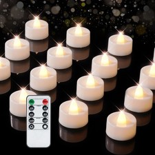 Flameless LED Tea Lights 12 Pack Battery Operated Flickering Warm White for Home