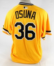 2018 Pittsburgh Pirates Jose Osuna #36 Game Used Yellow Jersey 1979 TBTC 48 793