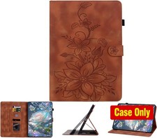 Flip Wallet Cover Case for Lenovo Tab One 8.7 inch 2025, Brown, Multi-Angle Stan