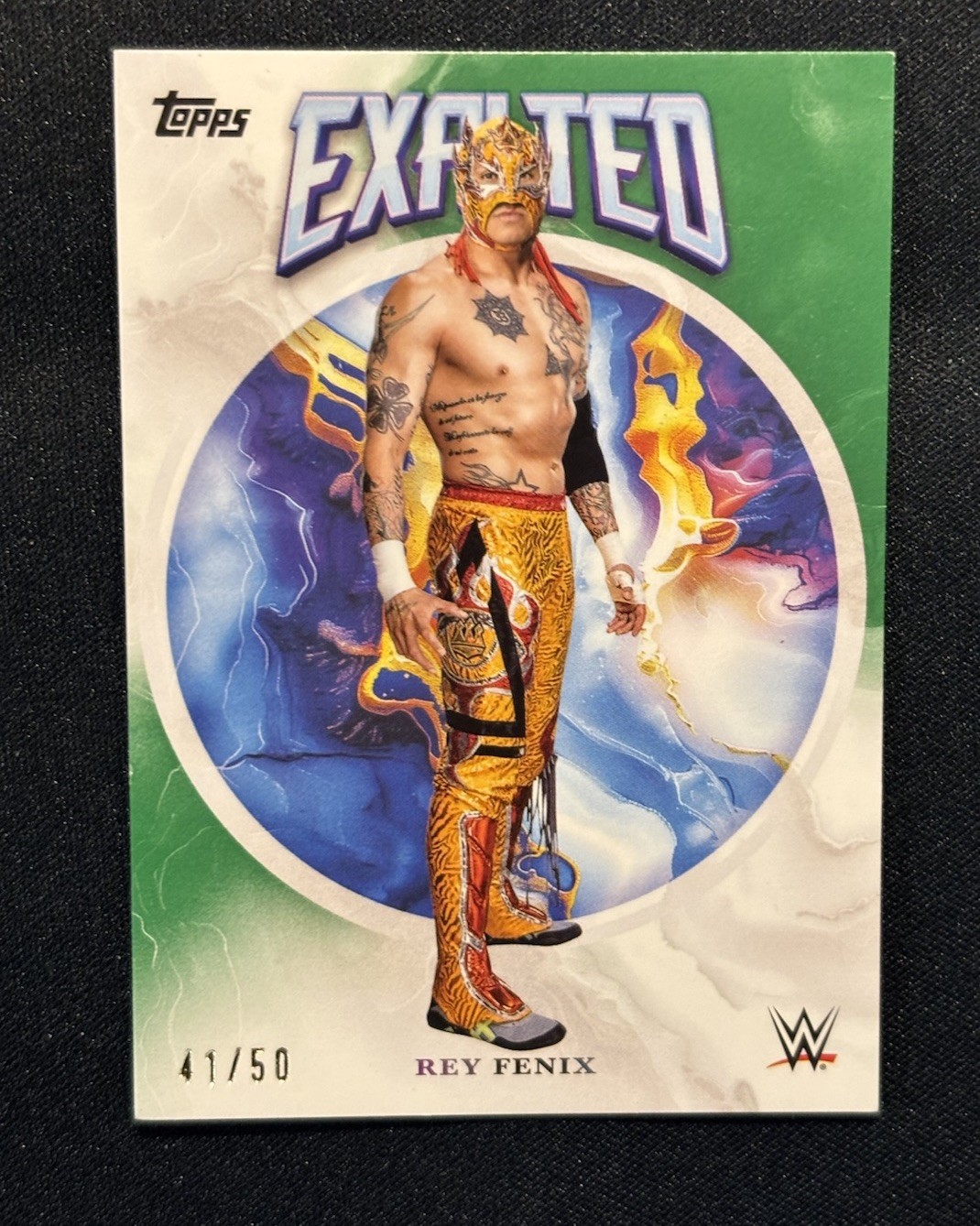 2025 Topps Exalted WWE Rey Fenix #57 Green /50 view 1