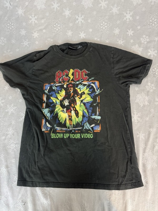 AC DC Black Blow Up Your Video  100% Cotton T-Shirt