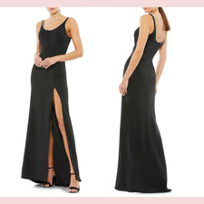 NEW IEENA Mac Duggal [ 10 ] 26583 Jeweled Scoop Neck Sleeveless Gown Black #S575