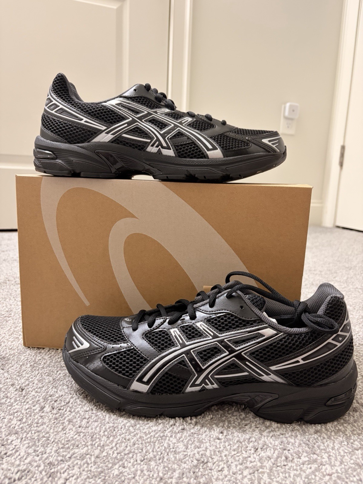 Sz 11.5M ASICS GEL-1130 Black Pure Silver Mesh Sneaker 2023 1201A906-001 Men's