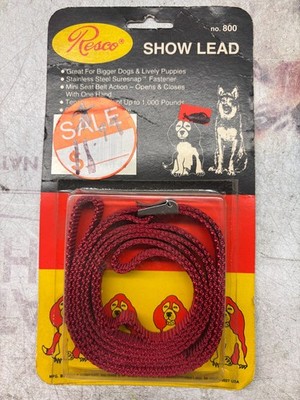 Vintage Resco #800 RED 5/8 Inch Wide Nylon Show Lead Toy Breed USA New UNUSED