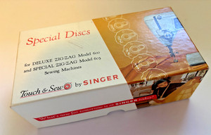Singer Touch & Sew Sewing Machine Model 600 603 12 Special Discs Cams Zig-Zag