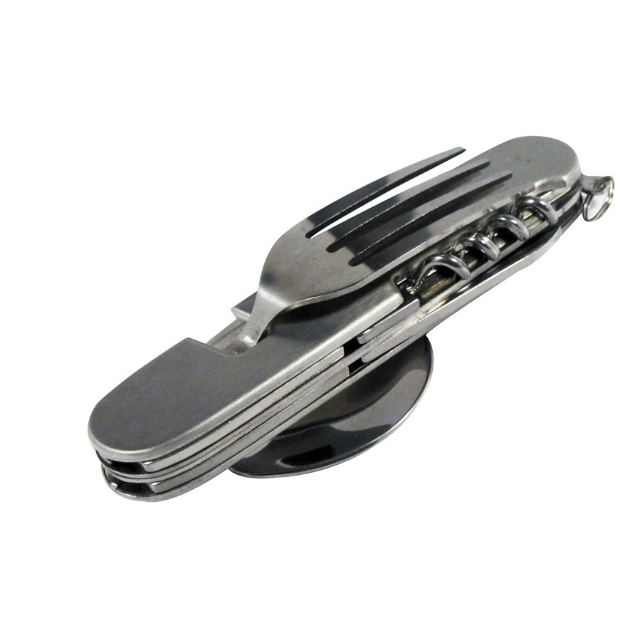 7-In-1 Stainless Steel Multi Function Camping Tool Utensils Knife Spoon Opener
