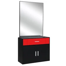 Wall Mount Barber Station Hair Styling with Mirror Dressing Table Salon Spa Set