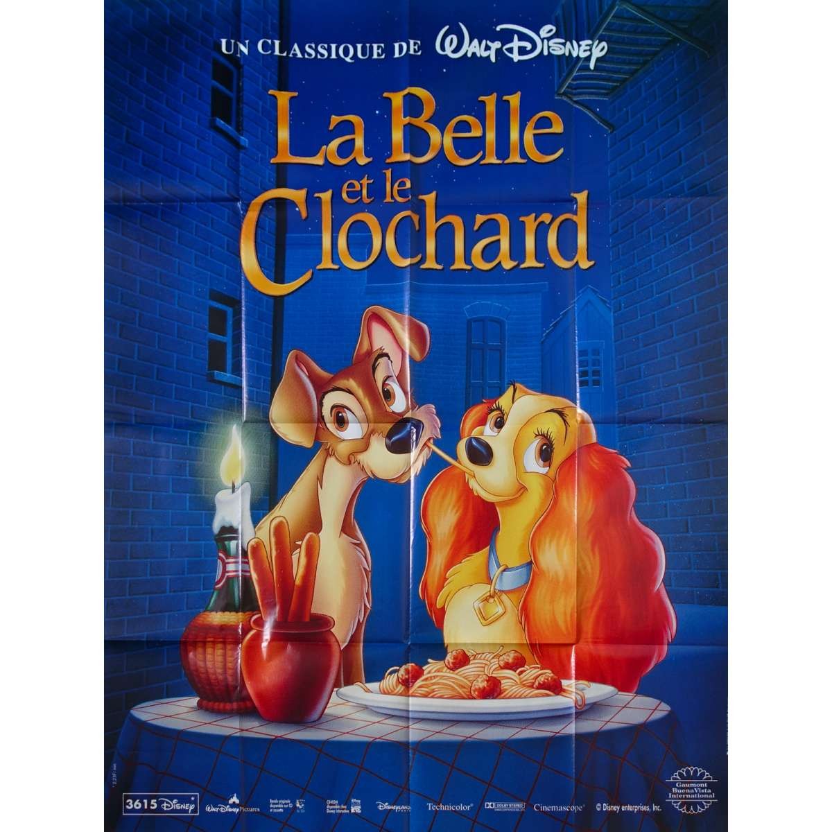 LADY AND THE TRAMP Original Movie Poster  - 47x63 in. - 1955/R1997 - Walt Disney