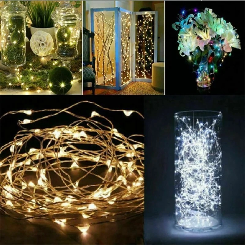 100 LED Fairy String Lights Christmas Tree Wedding Xmas Party Outdoor Home Decor - Image 3 of 4