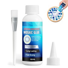 Mosaic Glue Clear 120ml, Waterproof Mosaic Tile Glue for DIY, Glass, Ceramic,...