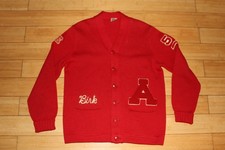 Vintage 1950s Nelson Knitting Mills Wool Varsity Cardigan Letter A Sweater Birk
