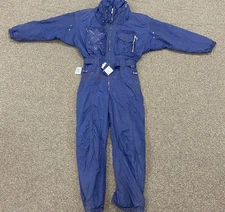 VINTAGE BOGNER One Piece Ski Suit Blue Retro 80s 90s Snowsuit Jumpsuit