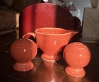 Vintage Fiestaware Creamer & Salt + Pepper Shaker Color Persimmon Fiesta