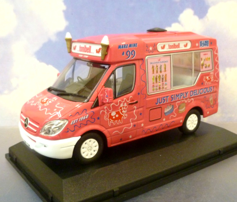 OXFORD DIECAST 1/43 MERCEDES WHITBY MONDIAL ICE CREAM VAN TONIBELL PINK 43WM009
