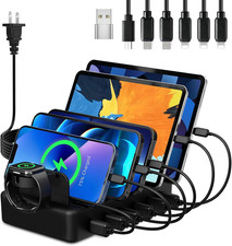 Charging Station for Multiple Devices, 50W 6 Ports USB Charger Station with ...