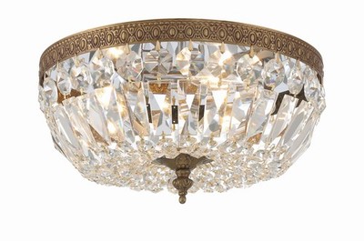 Crystorama Lighting Group 712-CL-I Ceiling Mount 3 Light 12''W - Brass