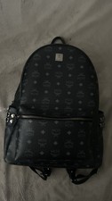 MCM Black Monogram men s Backpack Studded Sid...