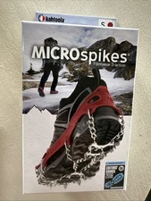 Kahtoola MICROspikes -snow, ice, trail hiking crampons - RED, Small