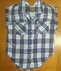 Jachs Girlfriend Navy Blue&Red Plaid Button Up Blouse SZ S 