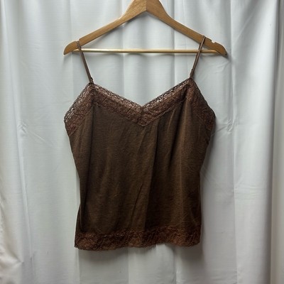 Apostrophe Brown Lace Trim Y2K Camisole Tank- L