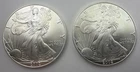 2002 American Silver Eagle $1 One Ounce .999 Fine Silver BU Premium Year Lot (2)