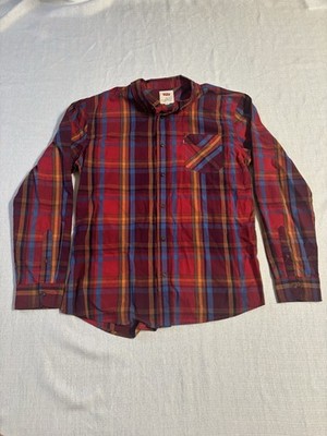 Levi's Men's Plaid Button-Up Shirt - Red/Blue/Orange Size XL