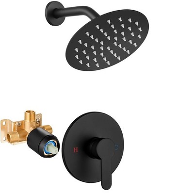 Shower Faucet Set,6 Inch Round Rainfall Shower Head,SUS304 Stainless Steel Si...