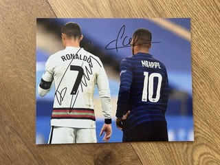 Hand Signed Ronaldo & Mbappe